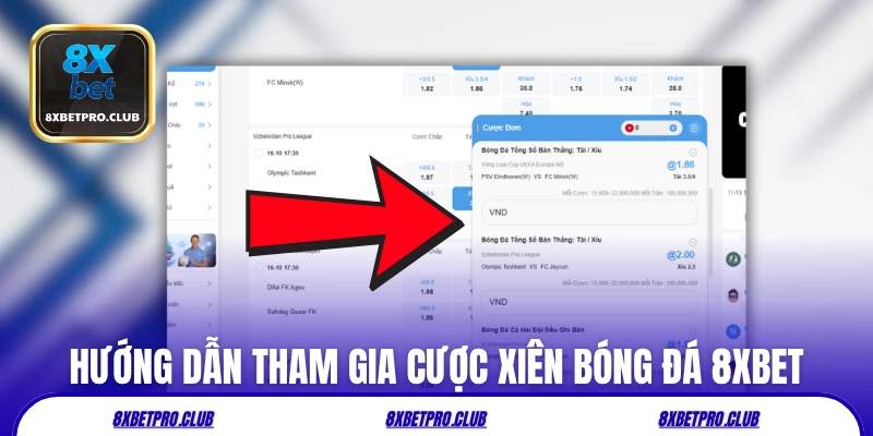 Hướng dẫn tham gia cược xiên bóng đá 8xbet